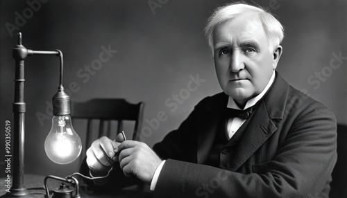 Thomas Alva Edison - Inventor of electric power generation, mass communication, sound recording, and motion pictures
