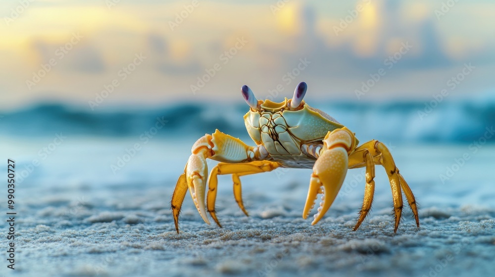 Crab on the Beach at Sunset Crab on the Beach at Sunset