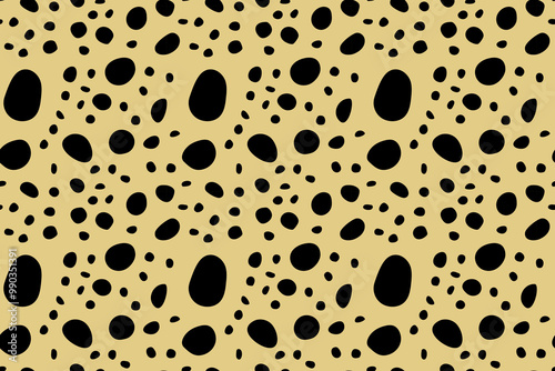 Small dash pattern. Seamless minimal dash pattern, small elements on yellow background.