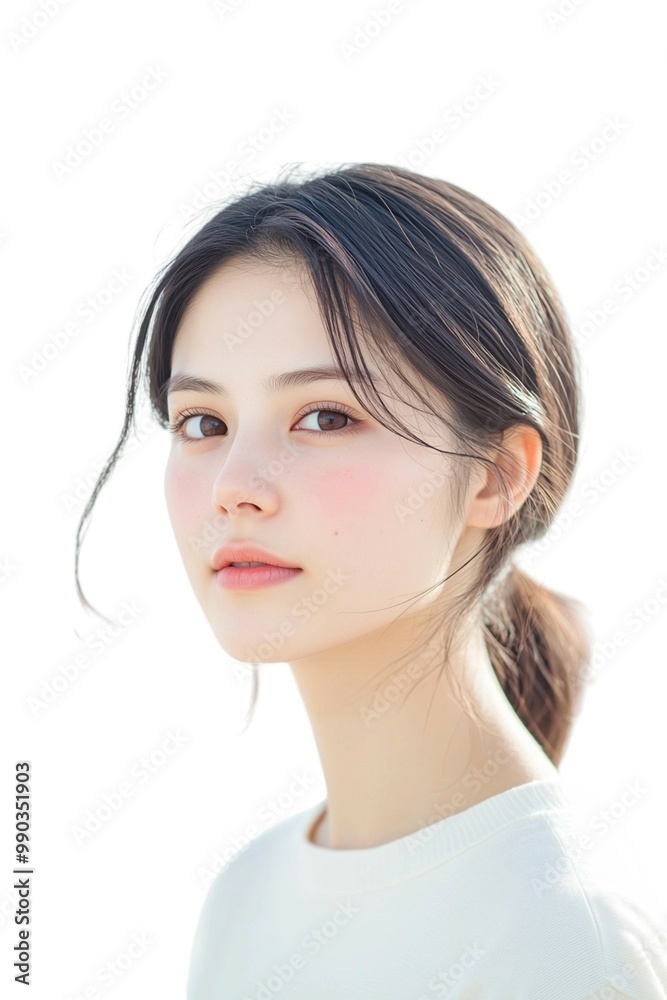 Delicate Beauty Portrait of a Young Woman with Freckles Delicate Beauty Portrait of a Young Woman with Freckles