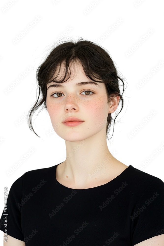 Delicate Beauty Portrait of a Young Woman with Freckles Delicate Beauty Portrait of a Young Woman with Freckles