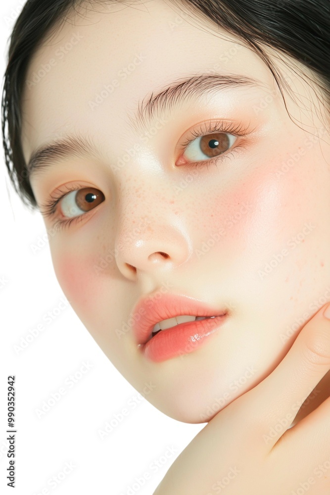 Delicate Beauty Portrait of a Young Woman with Freckles Delicate Beauty Portrait of a Young Woman with Freckles