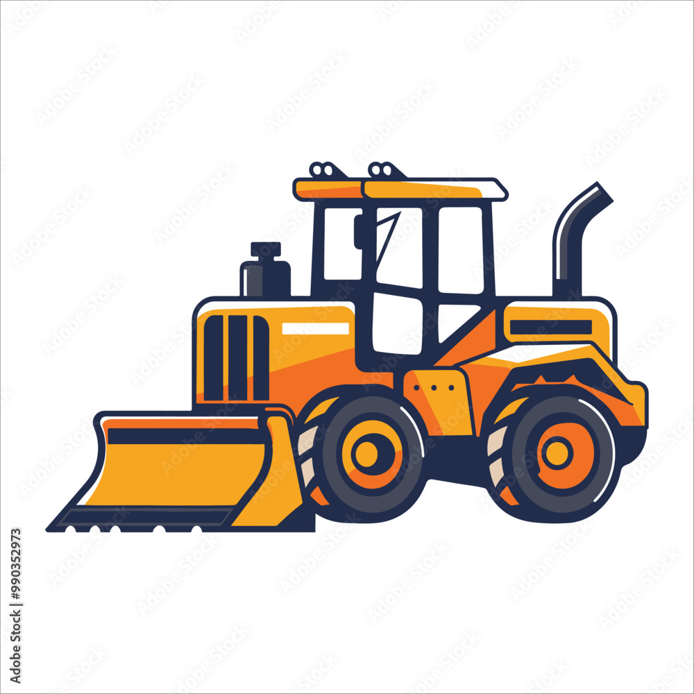 Naklejka premium Road repair Vehicle isolated - Construction Clipart Vector illustration 