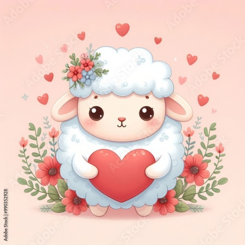 Wallpaper Mural sheep with heart Torontodigital.ca