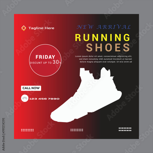 shoe social media poster design template