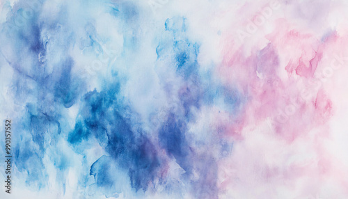 Soft, hand-painted watercolor strokes in calming blues, pinks, and purples, blending seamlessly into one another