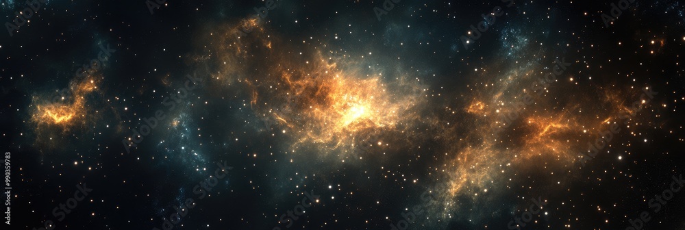 Naklejka premium Cosmic dust texture with sparkling stars scattered across a dark, mysterious background