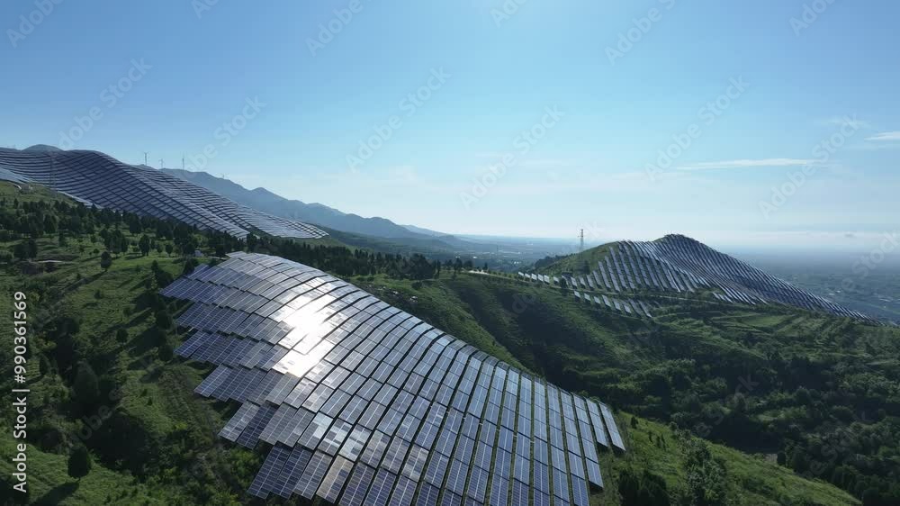 view of solar power panel on hill view of solar power panel on hill