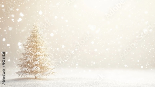 Clean and Modern Christmas Brochure with Soft Snowfall and White Space