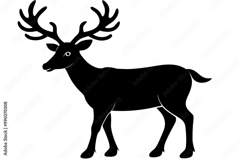 Obraz premium Christmas deer vector, deer silhouette, deer icon 
