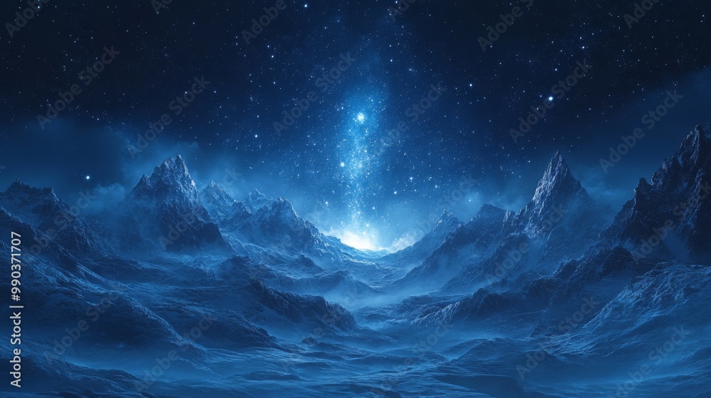 Starry Night Over a Mountain Range