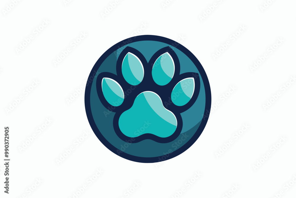 A sleek and minimalistic logo showcases a stylish paw print designed in vibrant colors, A clean, modern logo featuring a simple paw print design A sleek and minimalistic logo showcases a stylish paw print designed in vibrant colors, A clean, modern logo featuring a simple paw print design