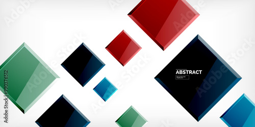 Free Download Colorful squares with reflections abstract background design. Vector Illustration For Wallpaper, Banner, Background, Card, Book Illustration, landing page - GFXLoad