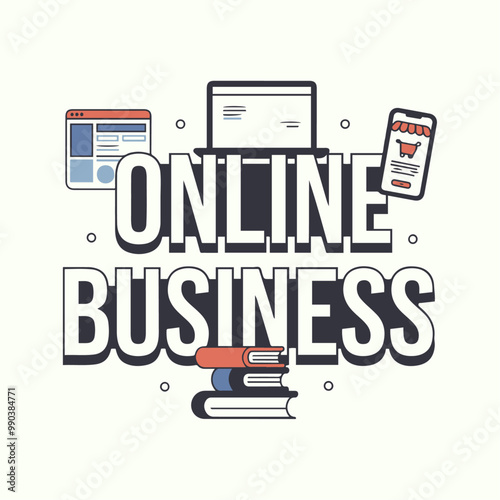 Online Business Marketplace Banner Strategies for Growth and Innovation Marketing Brochure Flyer Background Logo Presentation Typography Text Template