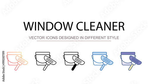 Window cleaner icon design with white background stock illustration