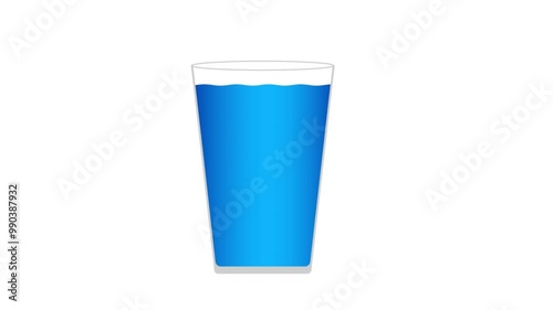 Glass filling up with water animation 