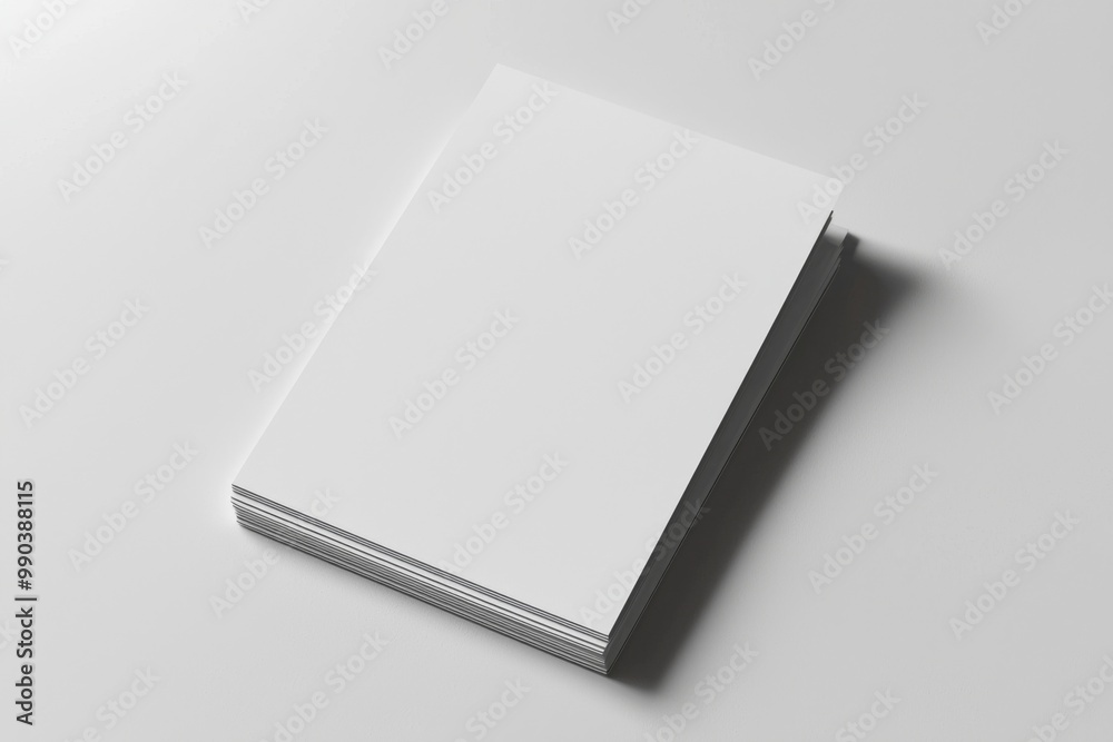Paper A4 Mockup on White Background created with Generative AI Paper A4 Mockup on White Background created with Generative AI