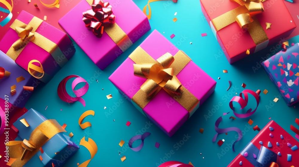 Create Excitement This Holiday Season with a Colorful Christmas Poster Design Highlighting Gifts and Modern Typography Create Excitement This Holiday Season with a Colorful Christmas Poster Design Highlighting Gifts and Modern Typography