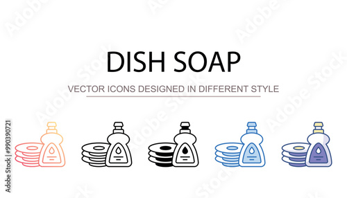 Dish soap icon design with white background stock illustration
