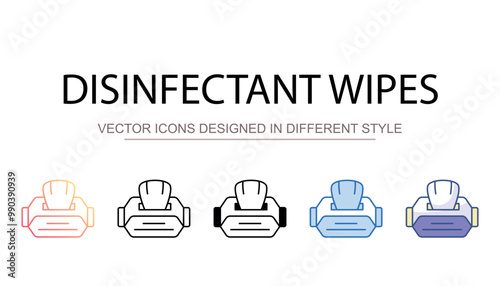 Disinfectant wipes icon design with white background stock illustration