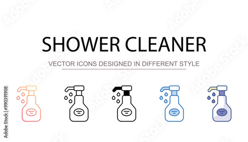 Shower cleaner icon design with white background stock illustration