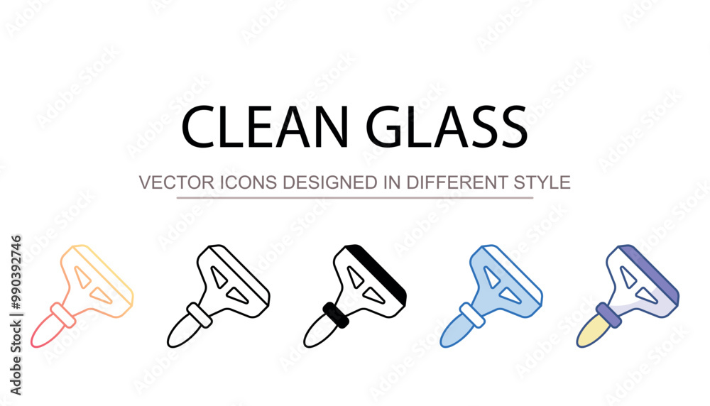 Fototapeta premium Clean glass icon design with white background stock illustration
