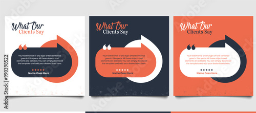 Creative Testimonial Editable Vector template, Empty speech bubbles, What our Clients Say, Quote, Review, Feedback, Infographic Template, Label, editable text box layout, recommendation note