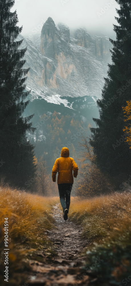 Speed hiking. Running and hiking in the mountains Speed hiking. Running and hiking in the mountains