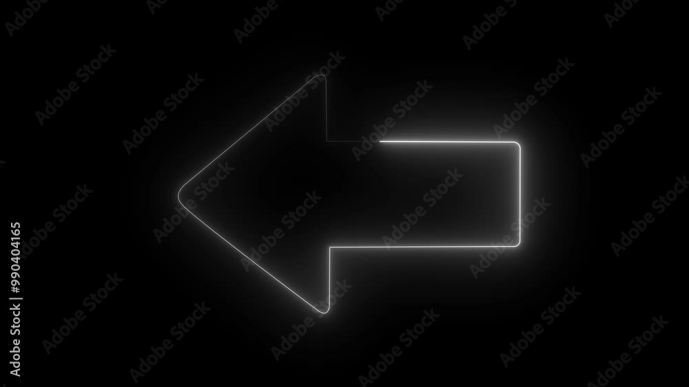 glowing neon Abstract beautiful neon arrow icon animation black background  arrow icon