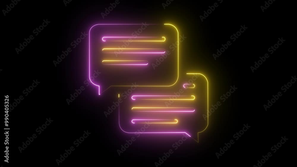 neon glowing Massage icon animation video on a black background. neon glowing Massage icon animation video on a black background.