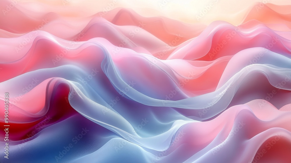 Obraz premium Abstract Wavy Background with Soft Pastel Colors