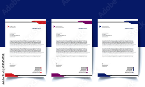 Letterhead Multicolored Design Template