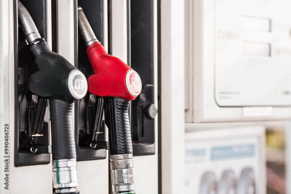 Gas station. Refueling the car with gasoline. A Russian fuel dispenser at a gas station. Rising fuel prices around the world. Gas station. Refueling the car with gasoline. A Russian fuel dispenser at a gas station. Rising fuel prices around the world.