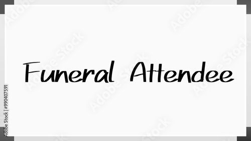 Funeral Attendee のホワイトボード風イラスト