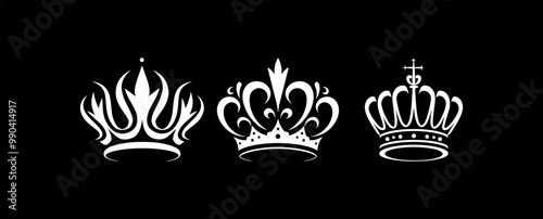 antique crown on a black background