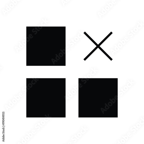 Apps remove Icon. Black Solid Icon