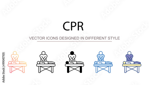 CPR icon design with white background stock illustration