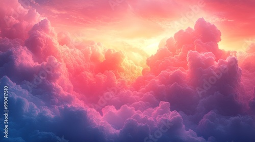Celestial Glow: A Sky Bathed in Pink and Gold