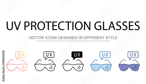 UV Protection Glasses icon design with white background stock illustration