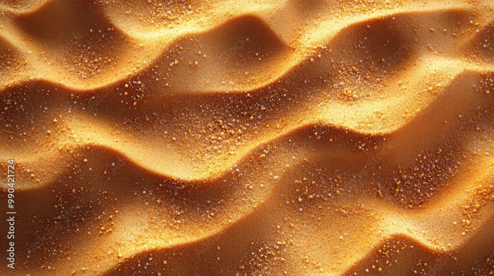 Golden Sand Dunes Under Warm Sunlight