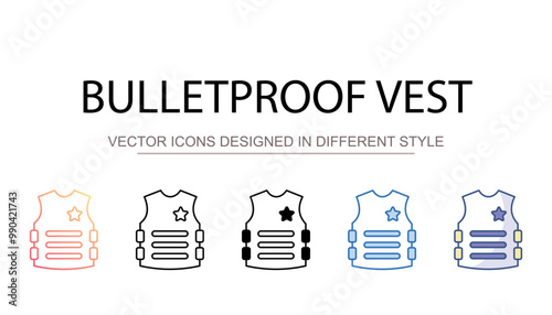 Bulletproof Vest icon design with white background stock illustration