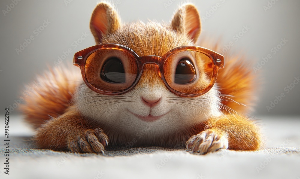 Cute Squirrel Wearing Glasses Cute Squirrel Wearing Glasses