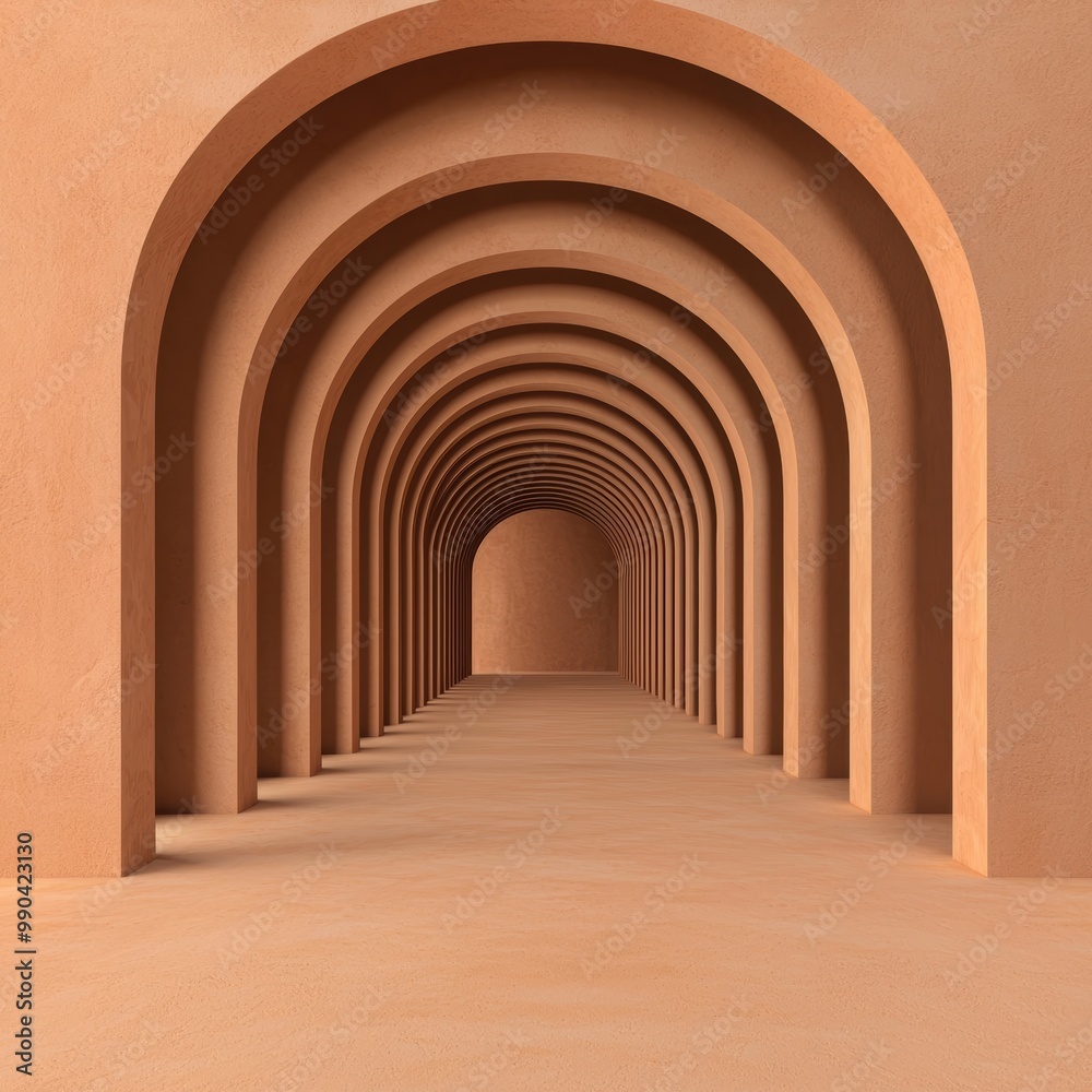 Fototapeta premium Minimalist Archway in Earthy Tones