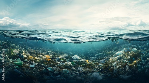 Ocean Pollution: A Sea of Plastic Waste photo