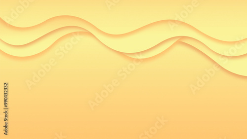 Minimalistic abstract background featuring smooth yellow waves with a gradient effect, creating a soft and flowing visual aesthetic.
