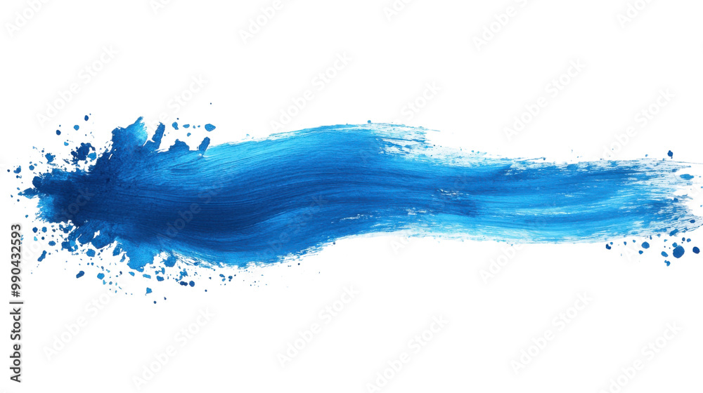 Blue paint stroke with splashes. Transparent background png. Blue paint stroke with splashes. Transparent background png.