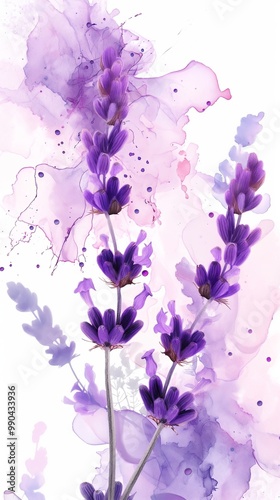 Lavender watercolour beautiful detailed background
