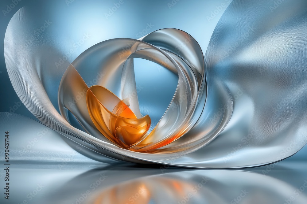 Fototapeta premium 3D abstract background - abstract fluid background in gold and blue