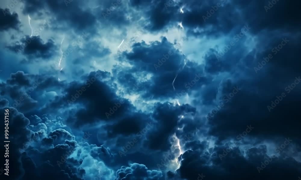 A dramatic sky filled with dark clouds and lightning, evoking a sense of power and nature's fury. A dramatic sky filled with dark clouds and lightning, evoking a sense of power and nature's fury.