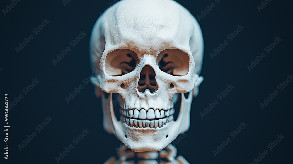 Realistic Human Skull Model on Dark Background Realistic Human Skull Model on Dark Background